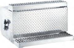 ALUMINUM STORAGE BOXES SHOWN: 20-2647 IN-FRAME TOOL BOXES Mill finish aluminum in-frame toolbox; diamond plate cover; bulb seals; hasplock; includes mounting kit WX 22 DX8 H.
