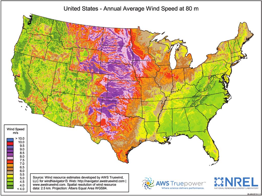 NREL worked with AWS Truepower for more than a decade to update U.S. wind resources maps.