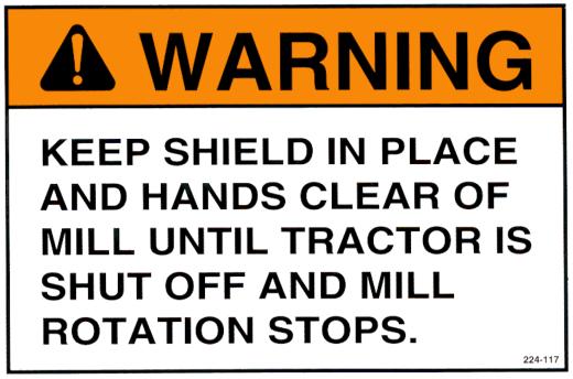 INSIDE STEP 12 VOLTS ONLY Part # 224-08 Part # 224-10 # 11 WARNING STAY OFF MACHINE Part #