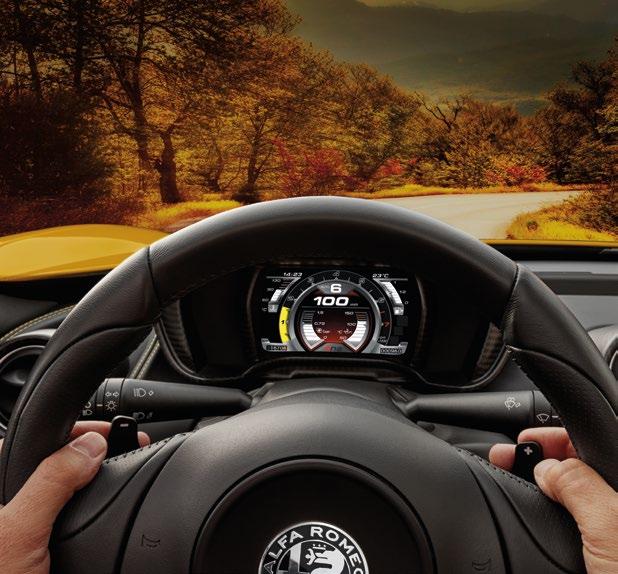 ALFA ROMEO 4C has perfected the Italian art of seduction irresistible style, craftsmanship and performance cues include a leather-wrapped, flat-bottom steering wheel, performance seating with accent