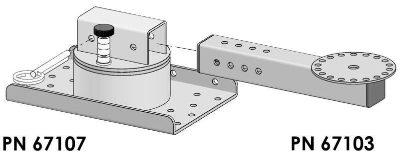 A Locking Pin is inserted through holes in the channel section to secure an arm section at the desired length.