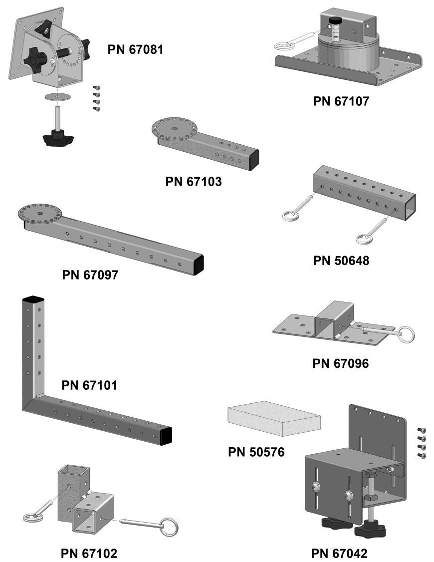 9-of-10 This assembly shares common components from the DESIGN IT YOURSELF VESA Screen Mounting System Components product group. L Arm..PN 67101 Cross Receiver.PN 67102 Long Pan and Tilt Head Arm.