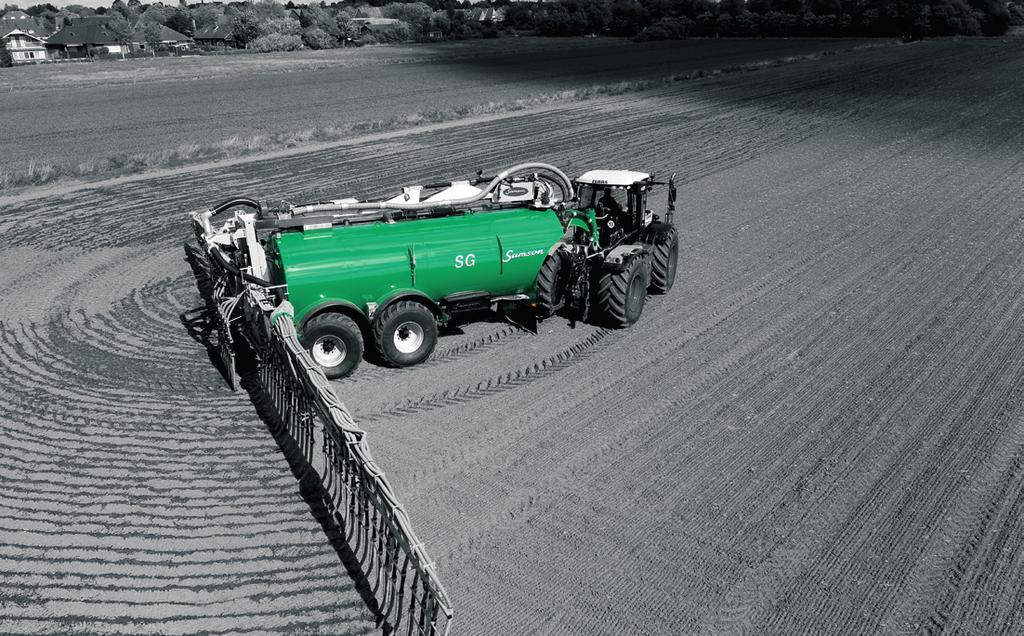 However, if suction is selected on the pump tower the tractor s hydraulics will power the pump. The swan neck drawbar for the SG series has been designed to transfer maximum weight onto the tractor.