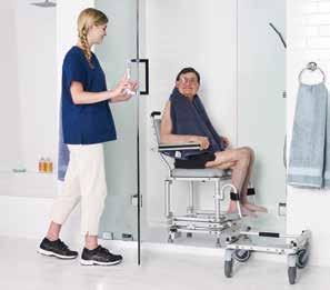 Commode chair, in-home mobility chair, and shower access slider system that eliminates