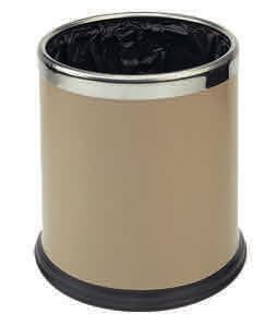 Black Epoxy WB-1051-BEI Round waste basket 10 L