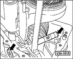 Page 24 of 27 34-64 - Install relay shaft stop bolts (arrows).