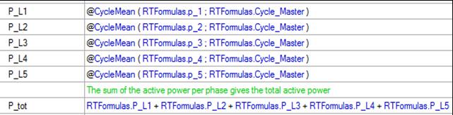 Standard formulas for 3ph real