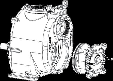 The inspection cover and wear plate assembly will come free from the pump casing.