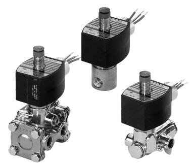 LOW POWER SOLENOID VALVES stainless steel bodies 1/4" - 1/2" NPT 3/2 316 Brass body construction for general atmospheres; stainless steel for corrosive atmospheres Can be internally piloted, or