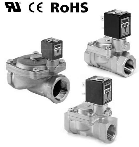 normally closed/normally open pilot operated 2/2 L182 L282 Diaphragm valve, pilot operated, having full orifice Suitable to shut off liquid and gaseous fluids (verify the compatibility of fluid with