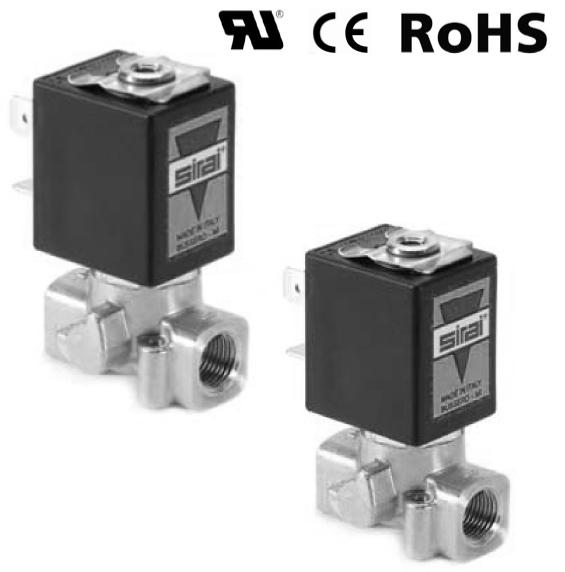 direct acting brass or stainless steel bodies G 1/8" 3/2 L372 L376 Direct acting solenoid valve Suitable to shut off liquid and gaseous fluids (verify the compatibility of fluid with material in