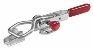 6847SU Hook type toggle clamp with safety latch U-shackle, locks when closed.