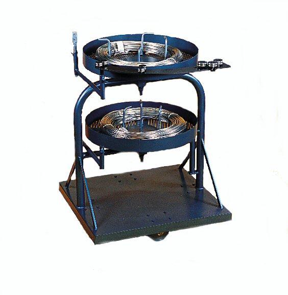 TWO TIER WIRE DISPENSER 2006-2T S350/S700 2 Tier Wire Stand Technical overview: Suitable for dispensing raw materials that are only available in coil form Wire straighter (for engineering wires) to