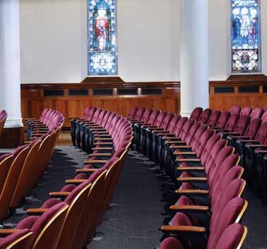 Facility Renovations Modern Comfort for Traditional Architecture A great option for worship facility seating renovations, Quattro transforms dated pews into sleek, ergonomic and