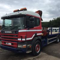1999 SCANIA FLAT BED LORRY PALFINGER