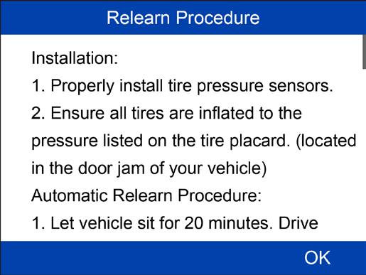 Relearn QuickStart Guide: Position Relearn Automatic Relearn Select Position Relearn TS08 Follow the Relearn