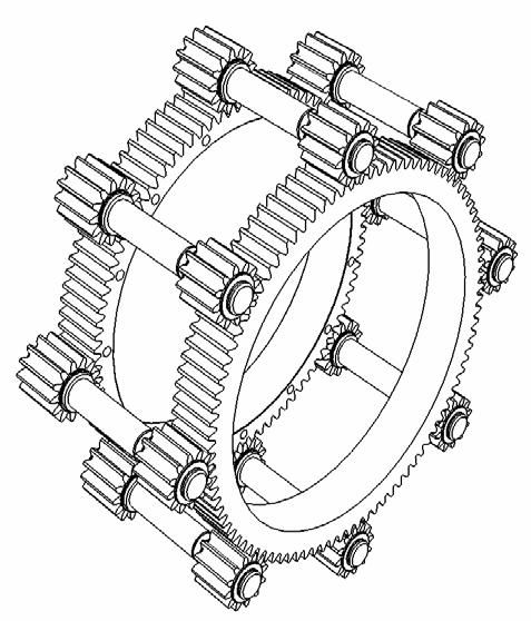 Design of the Gear System Sun wheel of the stator Sun wheel of the rim 220 Nm, 2000 1/min at gear ratio 1:1 - gear ratio 1:1