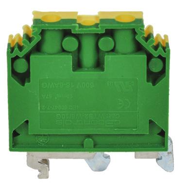 LIST/PC. CAT. NO. PCS./PKG. LIST/PC. Yellow and Green insulation housing WTB2-W2/4G 50 $ 4.00 WTB2-W6/10G 50 $ 4.40 with metal mounting foot. ACCESSORIES (see pages 460-462) CAT. NO. PCS./PKG. LIST/PC. CAT. NO. PCS./PKG. LIST/PC. End Barrier Grey, Non-Metallic WTB2-EB 50 $ 1.