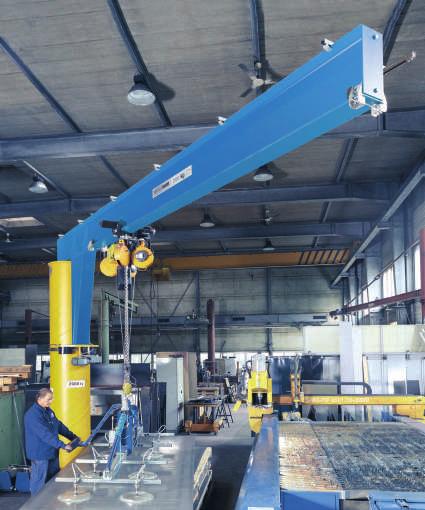 6 m, longer jibs on request Option: equipped with a brake at the inner and outer joint IPE steel beam Lifting