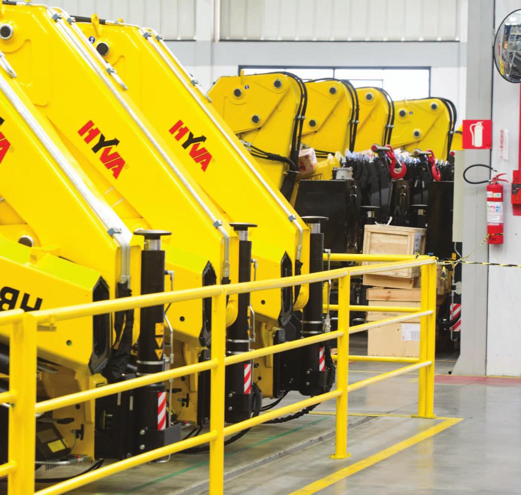 TRUCK MOUNTED CRANES OUR PRODUCTION PROCESS Hyva cranes are manufactured at our dedicated facilities in Italy and Brazil, which