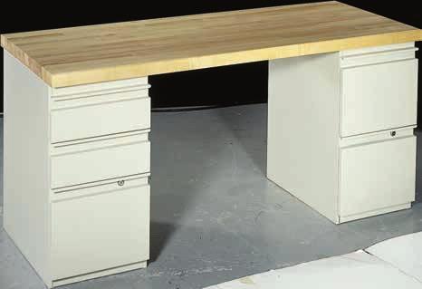 Shown with top shelf, plastic top, drawer unit, base and channel leg. (Height 32.