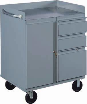 Mobile Shop Cabinets Drawer units and cabinets are heavy-duty all welded. Drawers have full extension drawer slides, rated at 125 lbs. per drawer.