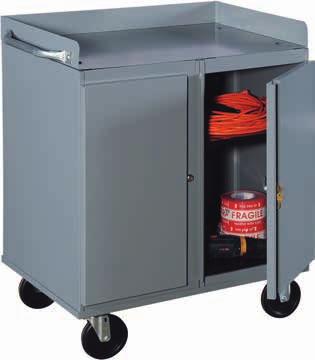 Heavy-duty 5 casters (2 rigid, 2 swivel with brakes). All units are 29 wide x 22 deep x 34 high. 924-BFB MODEL NO.