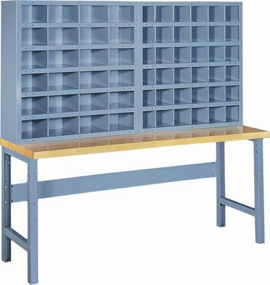 25 high and feature 20 gauge shelves and dividers with rolled front edges that adjust on 1 centers.