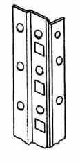 Shelving Components OFFSET ANGLE POST 14 Gauge roll formed post used with compression clips. Allows shelf adjustment on 1.5 centers. Front flange 1 Side flange 2.