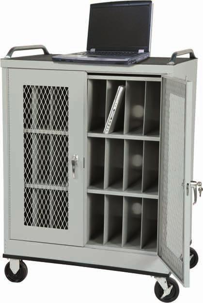 Laptop Storage Cart Mobile storage for 24 laptops or 48 tablets. Heavy duty all welded construction, setup, ready to use.