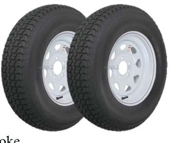 Trailer Tire & Wheel Tire Size - 175/80D13 Center Bore - 3.19" Tire Weight Rating - 1360 Lbs Configuration - 5 Lug on 4.