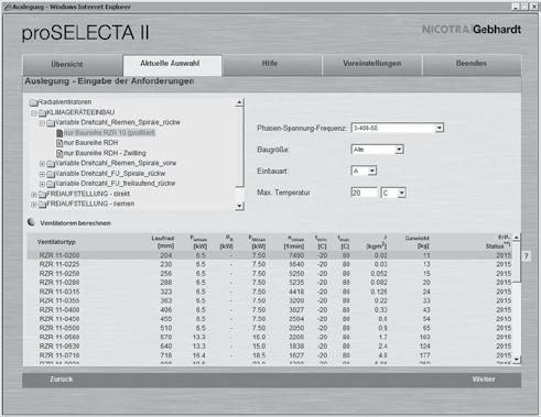 proselecta II Simple and reliable selection proselecta II is a technical selection program that allows you to configure your own individually designed fan.