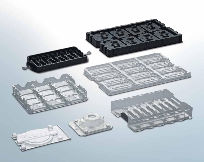 Blisters THERMOFORMED COMPONENT HOLDERS Component holders for short term use Blisters are thermoformed component holders, usually consisting of a thin material which is predominantly used on a short