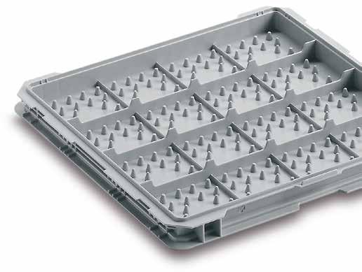 INJECTION MOULDED COMPONENT HOLDERS 3 1 2 1 Component holder with 112 receptacles for
