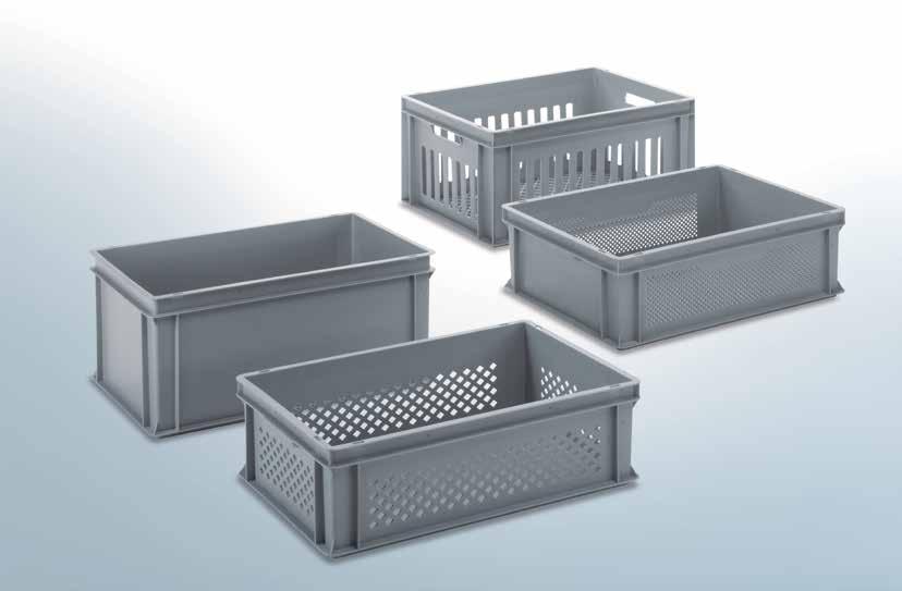 Therefore the standard base sizes of the RAKO containers have been created by repeatedly dividing the base size of a pallet: 800 x 600 mm 600 x 400 mm 600 x