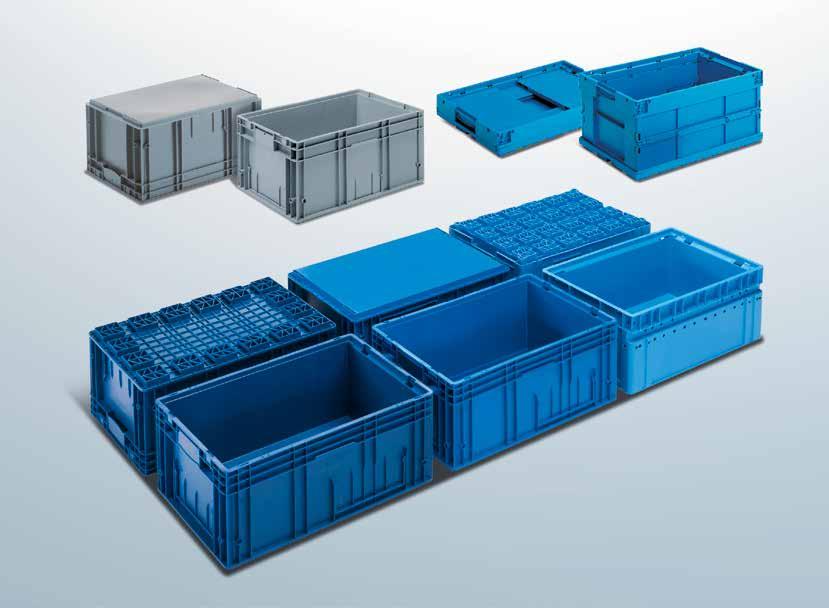The Variants KLT 5 4 3 2 1 1 2 3 4 5 R-KLT with reduced composite base Single-walled plastic container according to VDA standard 4500 Particularly stable due to additional struts Suitable for