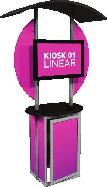 Linear Kiosk 01 LN-K-01 Dress up and add wow to your space with state-of-the-art multimedia kiosks.