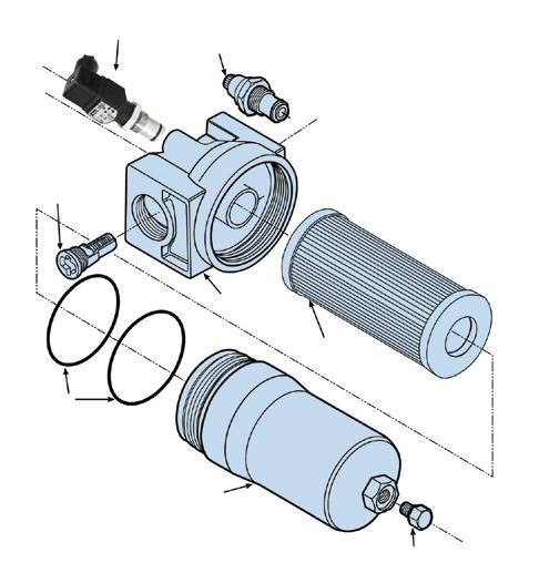 1/4/8CN Series Element Service A. Stop the system s power unit. B. Relieve any system pressure in the filter line. C. Drain the filter bowl if drain port option is provided. D. Loosen and remove bowl.