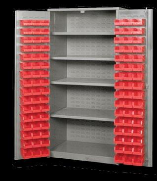Units have removable plastic bins with a front label holder for easy part identification.