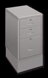 Dimensions: 18 W x 24 D x 26 H (32 H with base or 5 casters). Weight: 110 lbs. (120 lbs. with base or casters).