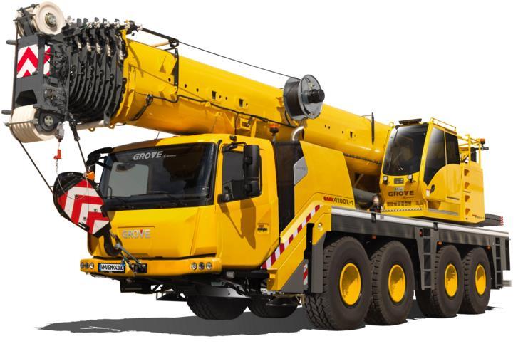 GMK4100L-1 Grove was first to produce four-axle, 100 t crane new benchmark Class-leading load charts Easier for roading in all markets incl.