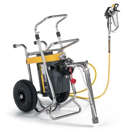 Large tyres permit to transport the units easily on tough construction sites. The spraypacks are well complemented by nozzle extentions or the InlineRoller.