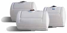 POLYETHYLENE TANKS horizontal sprayer tanks U/V Stabilized Poly Moulded in Gallons/Litre indicator Recessed sump Fittings: 10-50 Gal. - 3/4" 90-415 Gal.