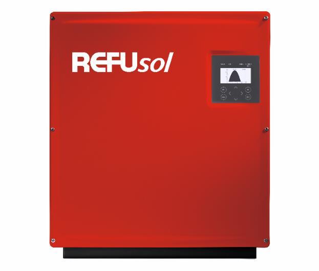REFUsol 08 23K Description Compact Outdoor String Inverter 8, 10, 13, 17, 20 (400 V grid), 23 kw (460 V grid) 6 Phoenix Sunclix DC inputs Your benefits Maintenance free thanks to passive cooling High
