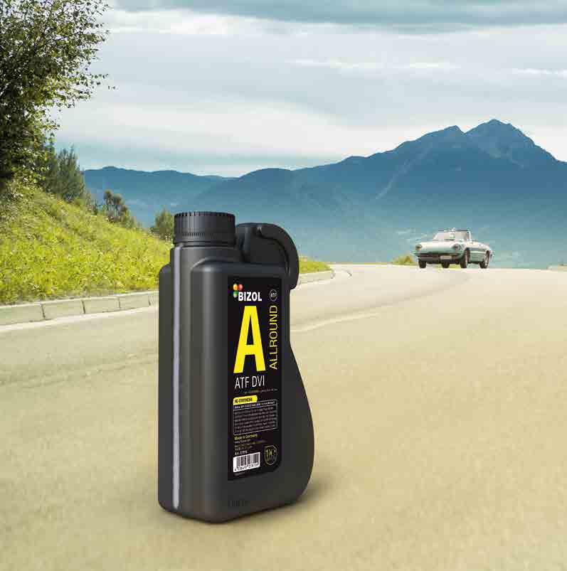 ATF ECELLENT SMOOTH SHIFTING BIZOL Allround ATF-DVI excellent safety against wear, corrosion and foaming provides superior transmission life suitable for DERON VI requirements BIZOL Allround ATF D-VI