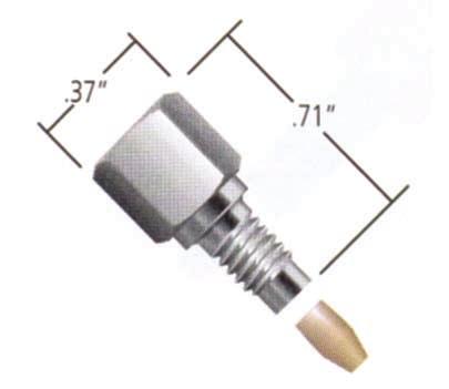 Our M-215 Conductive Perfluorelastomer Ferrule is designed for mass spectrometer electrospray applications.