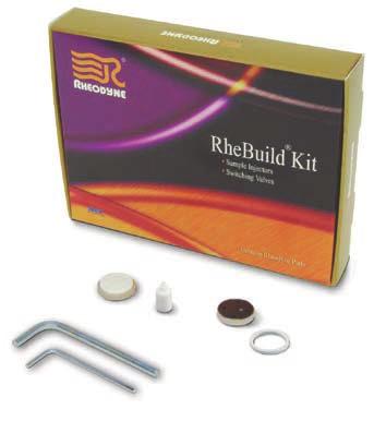 Sample Injection Rheodyne Valves Rheodyne RheBuild Kits Included in each individualized RheBuild Kit are genuine Rheodyne parts, tools and instructions to maintain the precision and performance of