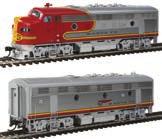 14:1 gears for smooth, quiet operation, freight style pilot, Mars light, nose door headlight and prototype-specific detailing. ATSF (Warbonnet, red, silver) 920-40699 #42L 920-40700 #42C Price: $269.