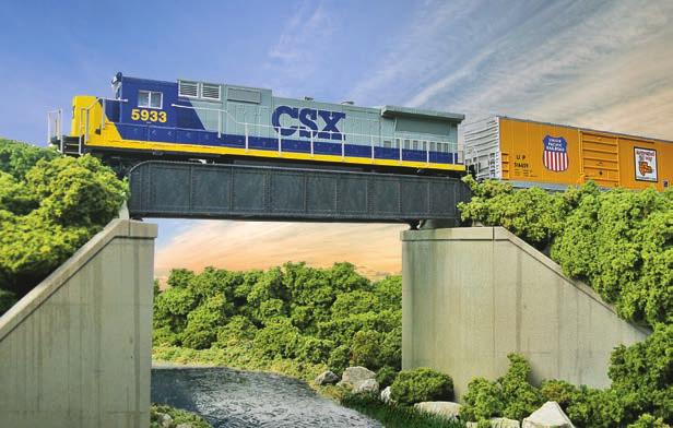 YOUR SOURCE FOR REALISTIC BRIDGES NEW SINGLE-TRACK RAILROAD GIRDER BRIDGE KITS HO SCALE Part of the new Cornerstone Engineered Bridge System Fits steam-, diesel- and modern-eras Available in four