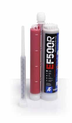 EF500R TECHNICAL DATA SHEET: High Performing Structural Adhesive Injection EF500R is a two-part component high strength epoxy base chemical designed to anchor threaded rod and rebar into concrete.